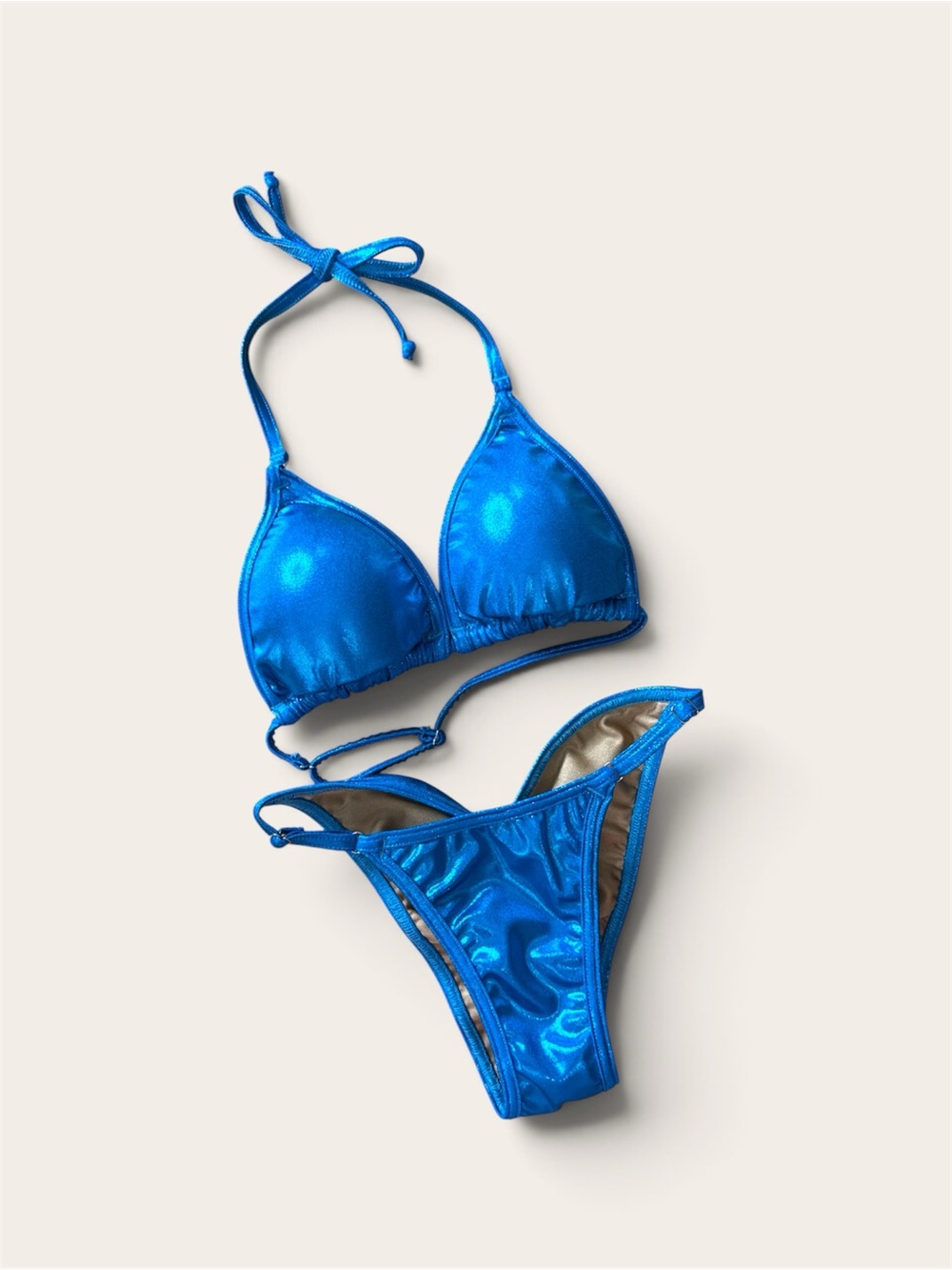 Ocean Blue Spandex Fit Model Suit - Top Large + Fit Model Bottoms - NEW